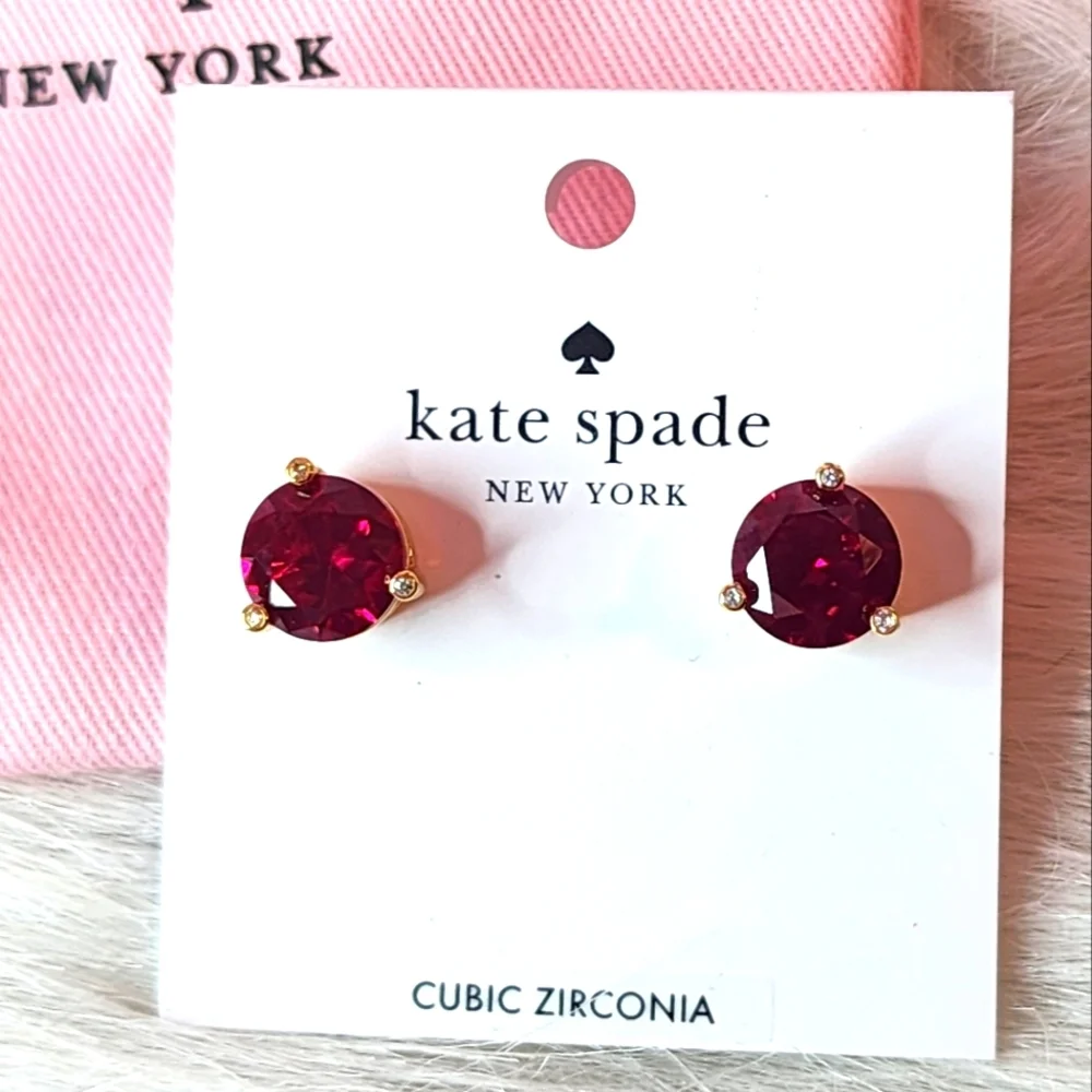 Kate Spade Rise & Shine Red Cubic Zirconia Stud Earrings